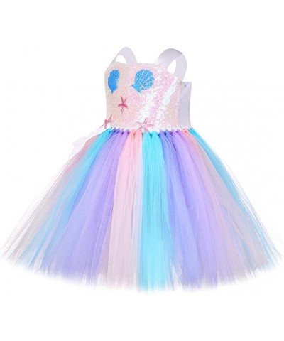 Girls Mermaid Costume Birthday Party DressTutu Outfit with Headband $26.88 Kids' Costumes