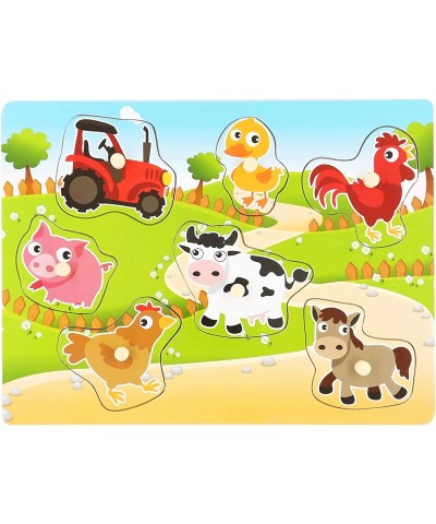 Wooden Puzzles Farm Chunky Baby Puzzles Peg Board Full-Color Pictures for Preschool Educational Jigsaw Puzzles 7Pieces $15.18...