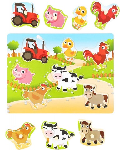 Wooden Puzzles Farm Chunky Baby Puzzles Peg Board Full-Color Pictures for Preschool Educational Jigsaw Puzzles 7Pieces $15.18...