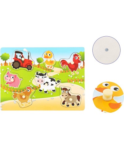 Wooden Puzzles Farm Chunky Baby Puzzles Peg Board Full-Color Pictures for Preschool Educational Jigsaw Puzzles 7Pieces $15.18...