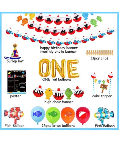 Fishing Birthday Party Supplies the Big One Birthday Theme Fishing the Big One 1st Birthday Party Decorations $44.45 Kids' Pa...