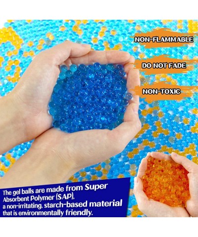 Water Balls Beads Refill Ammo Gel Splater Ball Blaster Bullets (7-8 mm 80000PCS Blue+Orange) for Splatter Ball Gun Toy Non-To...