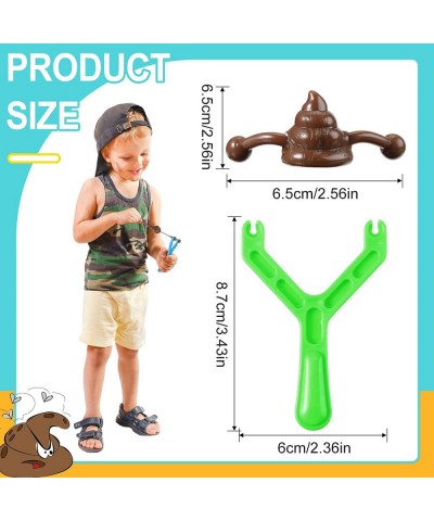 24 Pieces Poop Slingshot Toy Fake Poo Slingshot Poo Game Rubber Finger Slingshot Toys Slingshot Toys Stretchy Flying Funny To...