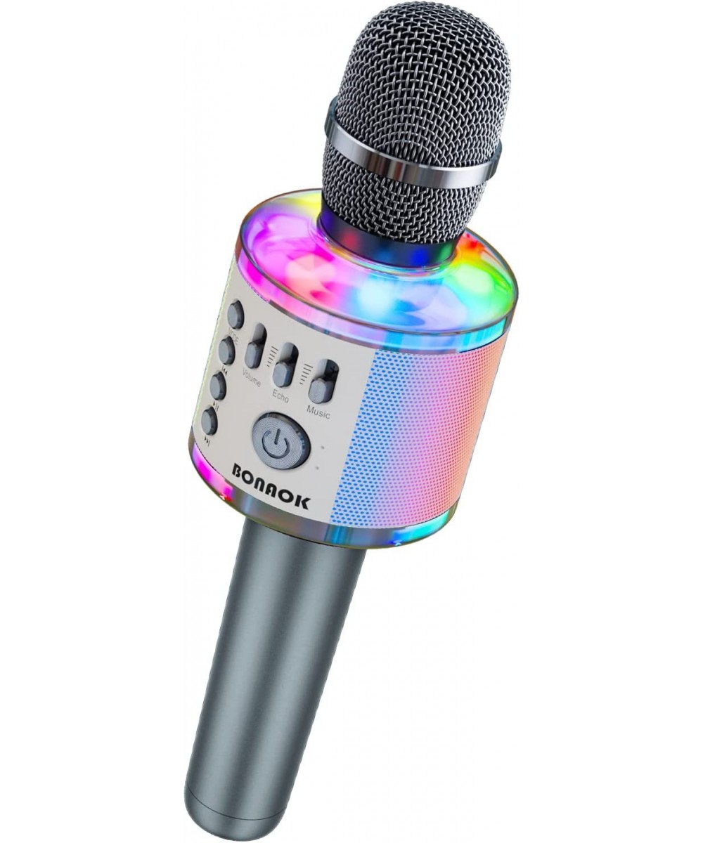 Karaoke Microphone with LED Lights Upgraded Wireless Bluetooth Handheld Karaoke Machine Mic & Speaker Unique Gifts Toys for G...