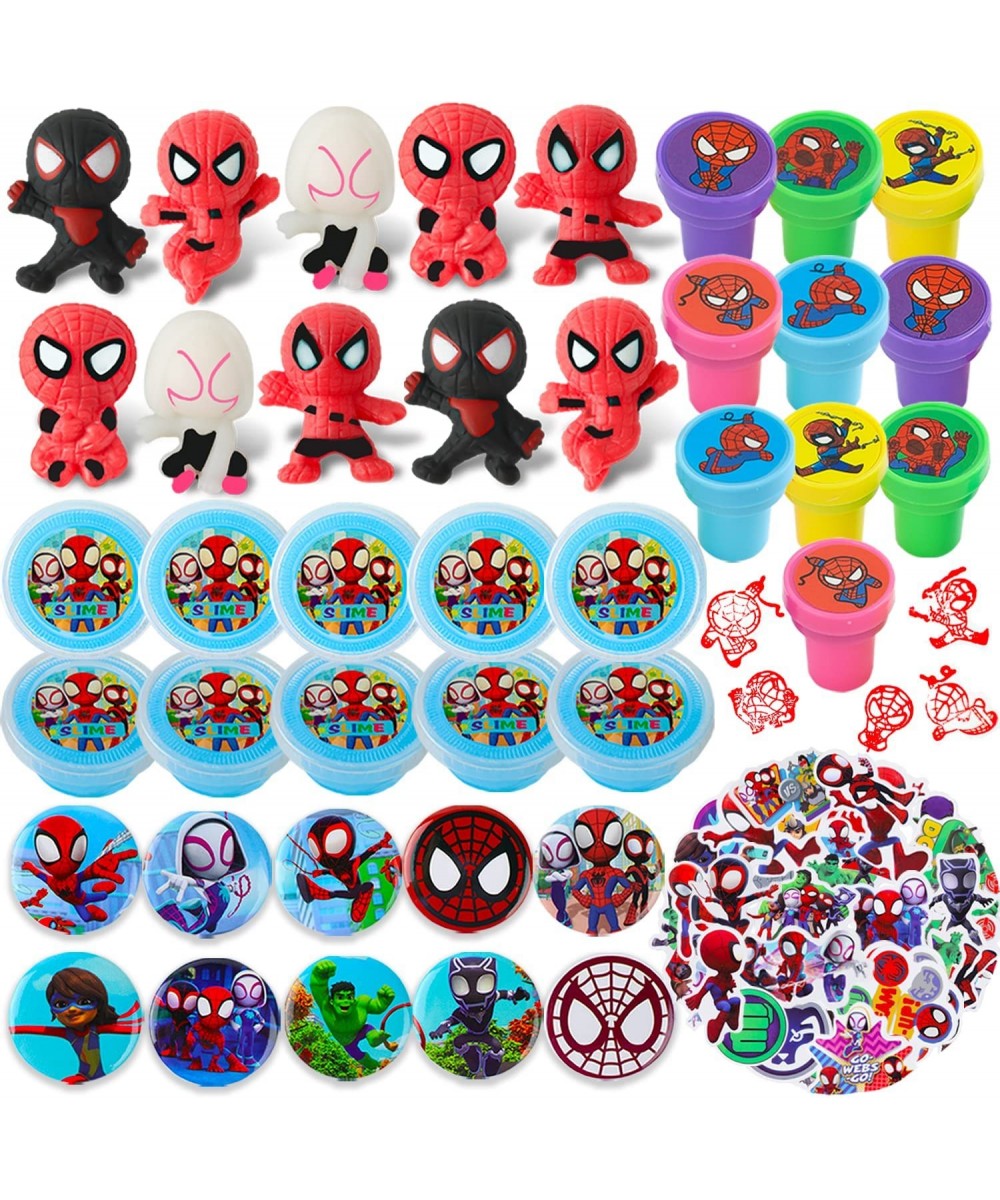 Spider Party Favor Supplies Birthday Decorations Decor Gift for Kids Boys 90Pcs His Amazing Friends Theme Set Include Mochi S...