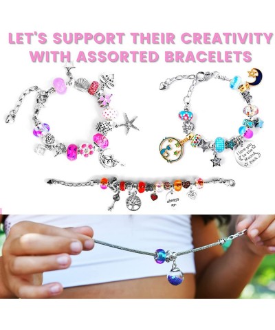 Charm Bracelet Making Kit with Cute Bag Assorted Beads Charms Necklace Jewelry Making Kit for Girls Crafts for Kids Girls Gif...