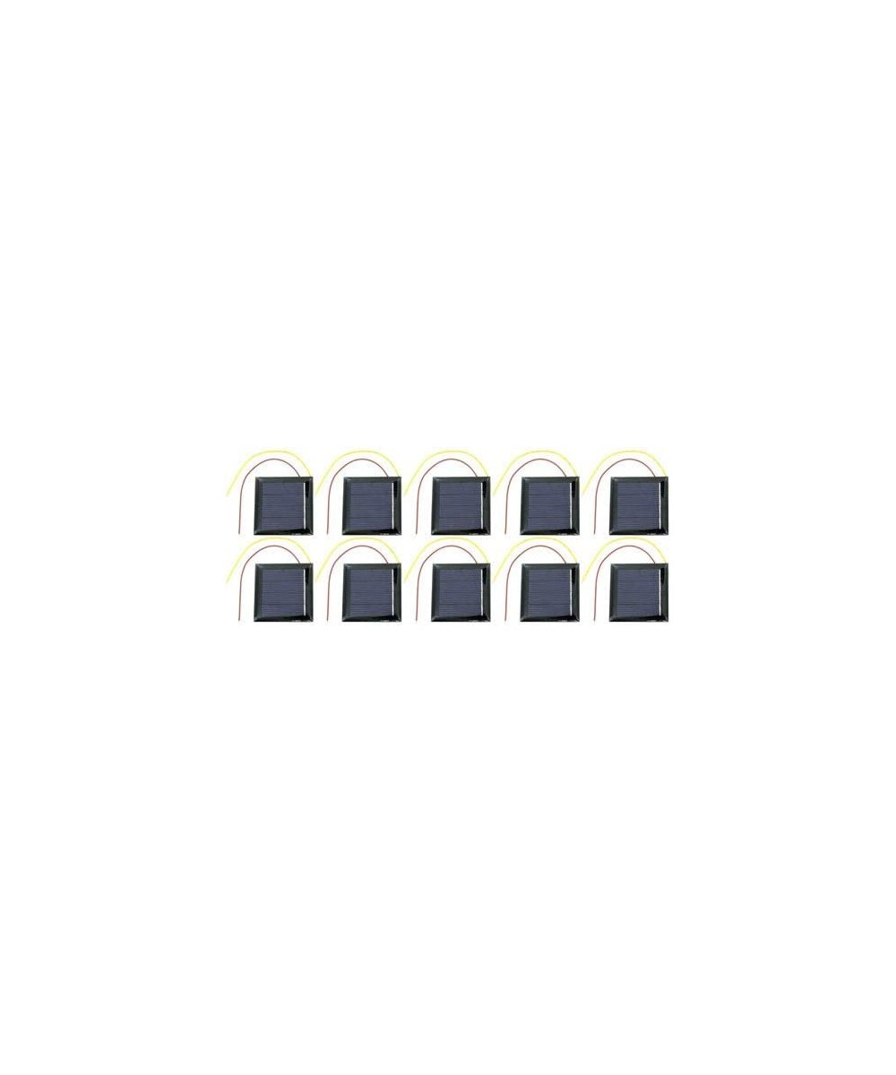 10-Pack DIY Solar Cells with Wire Leads - 2V 130mA 54x54mm - Great for STEM Hobby Classroom Science and Electronics DIY Proje...