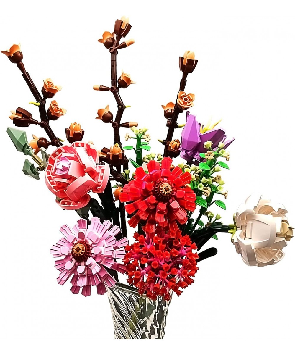 Flower Bouquet Artificial Flowers Building Blocks 1237 Pieces Lilyflowers Lilacflowers for Adults Birthday /Christmas /Easter...