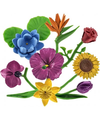 8PCS Realistic Plastic Flower Toys Flowers for Toddlers Age 2-4 Flowers Figures Playset Plant Toy Set Early Educational Model...