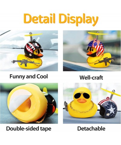 Car Rubber Duck Cute Yellow Wind-Breaking Duck Dashboard Toy 3Pack Small Duck Ornaments Car Decorations with Propellers Glass...