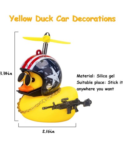 Car Rubber Duck Cute Yellow Wind-Breaking Duck Dashboard Toy 3Pack Small Duck Ornaments Car Decorations with Propellers Glass...