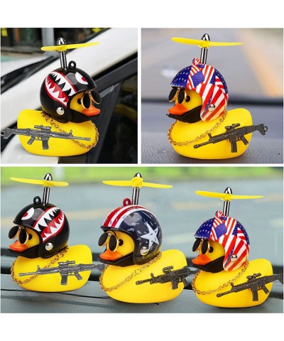 Car Rubber Duck Cute Yellow Wind-Breaking Duck Dashboard Toy 3Pack Small Duck Ornaments Car Decorations with Propellers Glass...