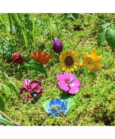 8PCS Realistic Plastic Flower Toys Flowers for Toddlers Age 2-4 Flowers Figures Playset Plant Toy Set Early Educational Model...