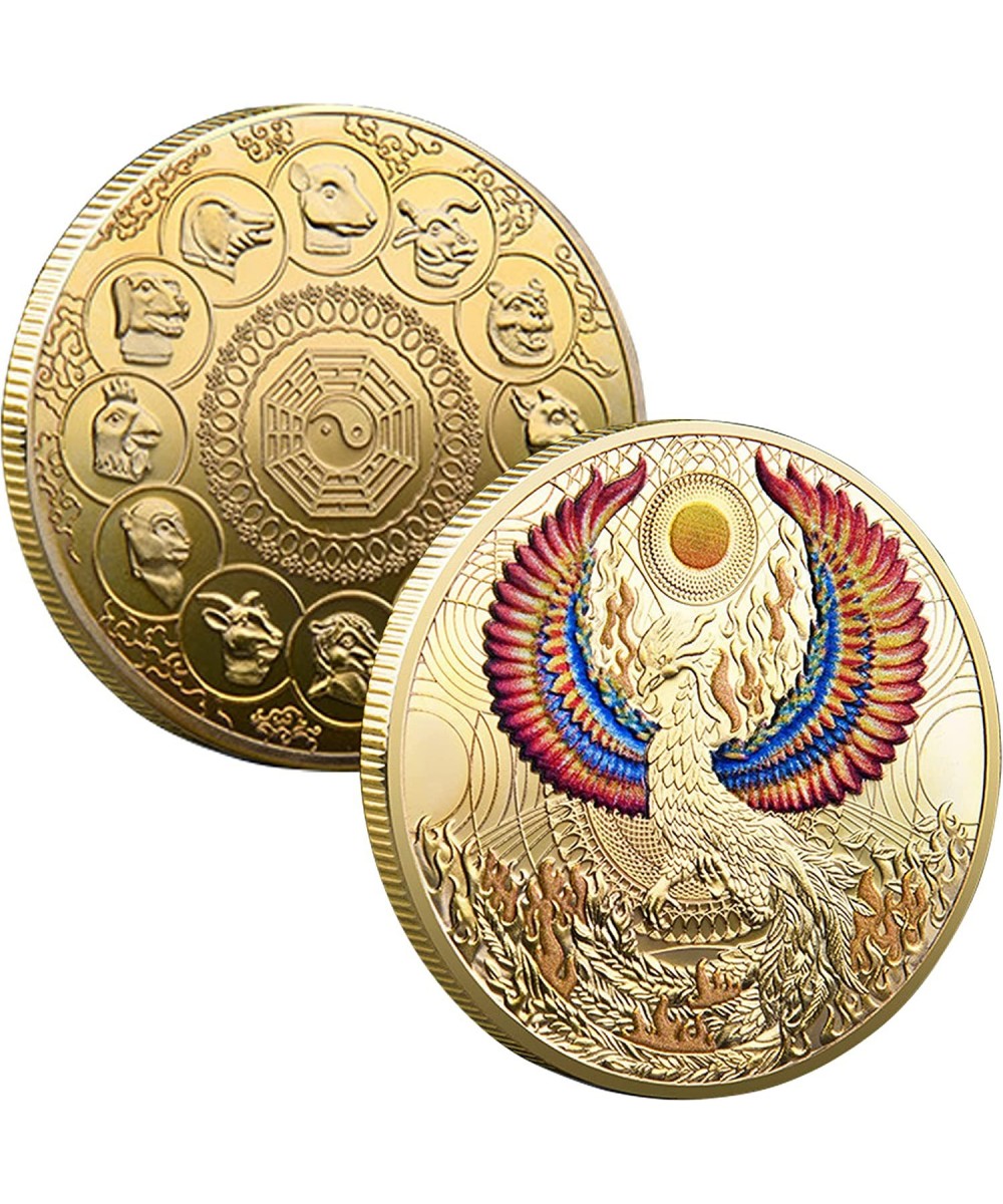 Phoenix from The Ashes Good Luck Coin Phoenix Nirvana Chinese Zodiac Flipping Challenge Coin Good Luck Charm $18.19 Gags & Pr...