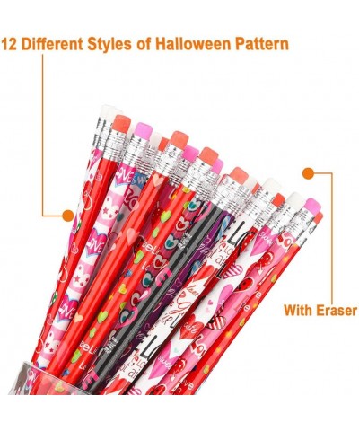 48PCS Valentines Pencils for Kids Party Supplies Favors - Heart Shape Valentine's Day Pencils Stationary for Kids Giving Scho...