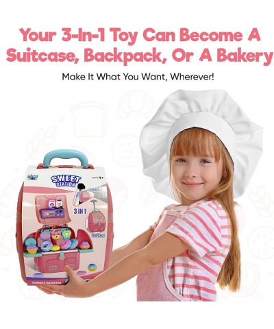 Toys 2 in 1 Kitchen Sweets 25 Piece Toy Kitchen Set for Kids Pretend Play Food Backpack for Toddlers Toy Food Play Set Portab...