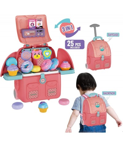 Toys 2 in 1 Kitchen Sweets 25 Piece Toy Kitchen Set for Kids Pretend Play Food Backpack for Toddlers Toy Food Play Set Portab...