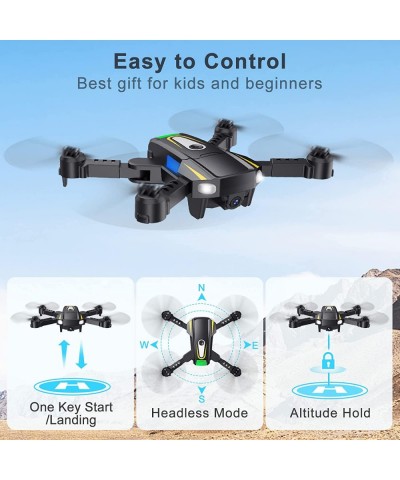 Drones for Kids Adults with 1080P HD Camera Foldable Mini Drone for Beginner WiFI FPV RC Quadcopter Helicopter Toy Christmas ...