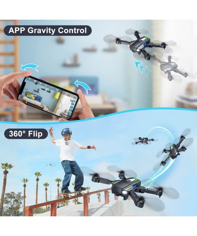 Drones for Kids Adults with 1080P HD Camera Foldable Mini Drone for Beginner WiFI FPV RC Quadcopter Helicopter Toy Christmas ...