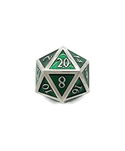 Green Metal D20 F*** Dice Critical Fail F 20 Sided Die Set DND Silver Chrome Color Number for Role Playing Game Dungeons and ...