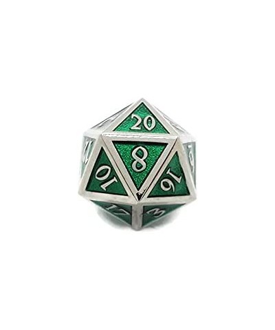 Green Metal D20 F*** Dice Critical Fail F 20 Sided Die Set DND Silver Chrome Color Number for Role Playing Game Dungeons and ...