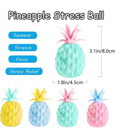 Pineapple Stress Ball 4PCS Tropical Fruit Squishy Dough Balls Sensory Fidget Toys for Kids and Adults - Squeeze Pull and Stre...