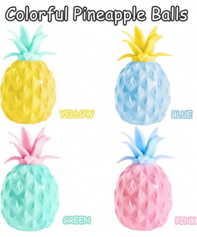 Pineapple Stress Ball 4PCS Tropical Fruit Squishy Dough Balls Sensory Fidget Toys for Kids and Adults - Squeeze Pull and Stre...