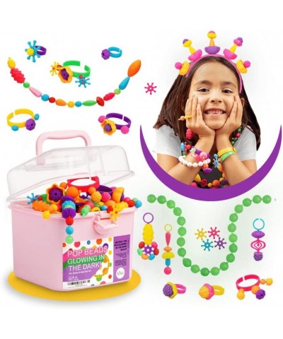 Jewelry Making Kit for Kids - Glow in The Dark Pop Beads Arts & Crafts Supplies - 650 Pieces Set for DIY Bracelets Hairbands ...