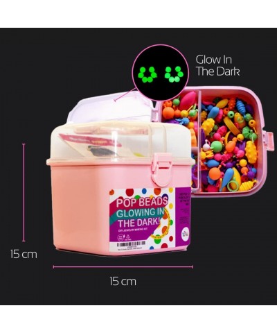 Jewelry Making Kit for Kids - Glow in The Dark Pop Beads Arts & Crafts Supplies - 650 Pieces Set for DIY Bracelets Hairbands ...