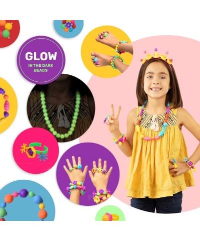 Jewelry Making Kit for Kids - Glow in The Dark Pop Beads Arts & Crafts Supplies - 650 Pieces Set for DIY Bracelets Hairbands ...