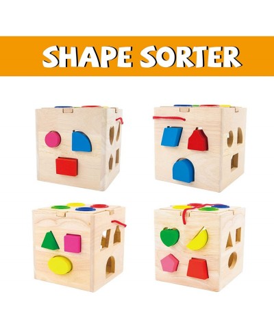 Wooden Shapes and Activity Cube - Simple Shapes for Toddlers and Preschoolers Montessori Learning $34.23 Early Development & ...