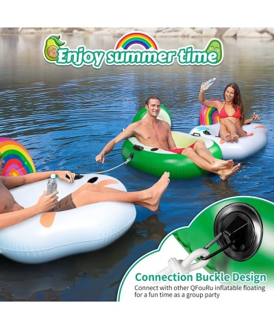 Inflatable Pool Float Large 43" Beach Lounge Floating Chair with Headrest Lake & River Rafts with GRAP Rope Swimming Pool Ham...