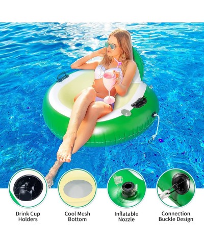 Inflatable Pool Float Large 43" Beach Lounge Floating Chair with Headrest Lake & River Rafts with GRAP Rope Swimming Pool Ham...