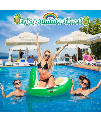 Inflatable Pool Float Large 43" Beach Lounge Floating Chair with Headrest Lake & River Rafts with GRAP Rope Swimming Pool Ham...