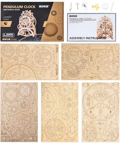 3D Wooden Puzzle Clock Kit - 166pcs Self-Assembly Model Kit Wooden Puzzles for Adult -Brain Teaser Engineering Toy- Gift for ...