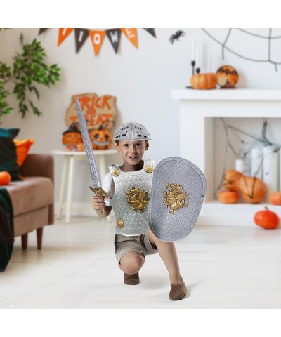 Knight Set for Kids Knight Costume for Kids with Sword Vest Helmet and Shield Halloween Costume for Boys and Girls Medieval P...