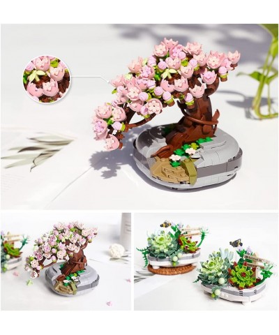 Mini Bricks Model 426Pcs- Cherry Tree Bonsai Model DIY Color-Changing Cherry Blossoms Mini Building Block MOC Bricks Stem Toy...