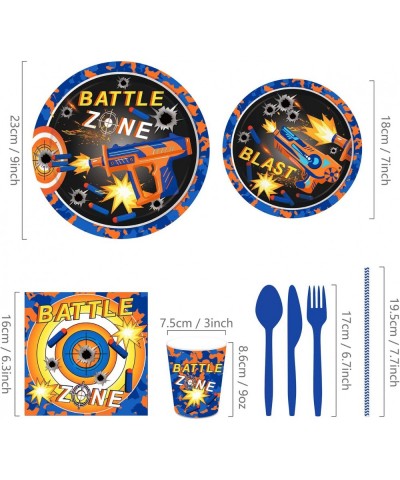 Dart War Themed Party Supplies Pack-Serves 16 - Includes Dart War Party Plates Cups Spoons Fork Napkins $31.78 Kids' Party Ta...