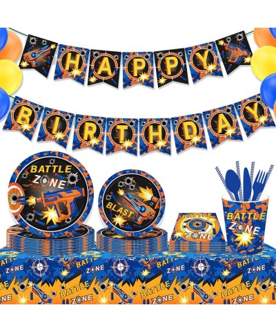 Dart War Themed Party Supplies Pack-Serves 16 - Includes Dart War Party Plates Cups Spoons Fork Napkins $31.78 Kids' Party Ta...