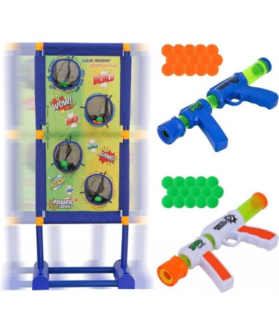 Shooting Game Toy for 5+ Years Old Boys & Girls - 2pk Foam Ball Air Popper Toy Guns Electric Stand Shooting Target 30 Foam Ba...