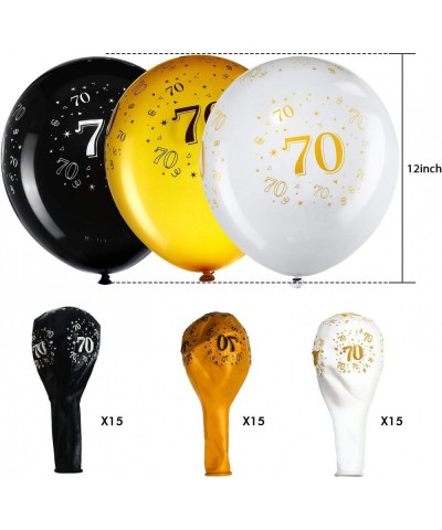 45 Pieces 12 Inch 70th Birthday Party Balloons Seventy Anniversary Party Decoration White Gold Black Theme Party Balloon for ...