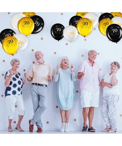 45 Pieces 12 Inch 70th Birthday Party Balloons Seventy Anniversary Party Decoration White Gold Black Theme Party Balloon for ...