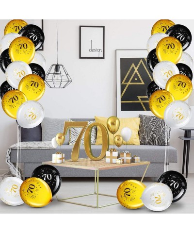 45 Pieces 12 Inch 70th Birthday Party Balloons Seventy Anniversary Party Decoration White Gold Black Theme Party Balloon for ...