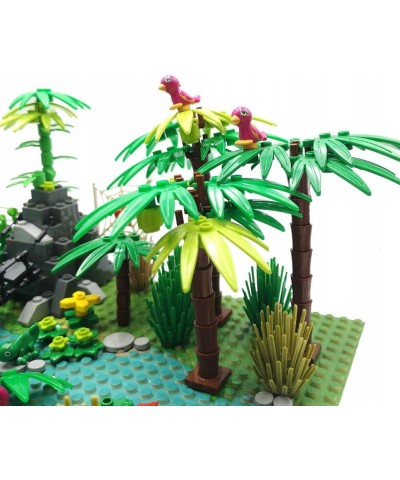 Rainforest Jungle Bridge Building Block Toys with 2pcs Baseplates(10x10 inches Each) Garden Bricks Accessories Bush Flowers A...