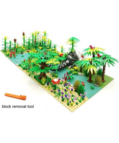 Rainforest Jungle Bridge Building Block Toys with 2pcs Baseplates(10x10 inches Each) Garden Bricks Accessories Bush Flowers A...