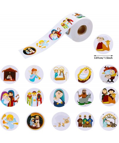 1200 Pieces 2 Rolls Nativity Scene Sticker Christmas Religious Stickers Christian Jesus Stickers Xmas Theme Sticker for Kids ...