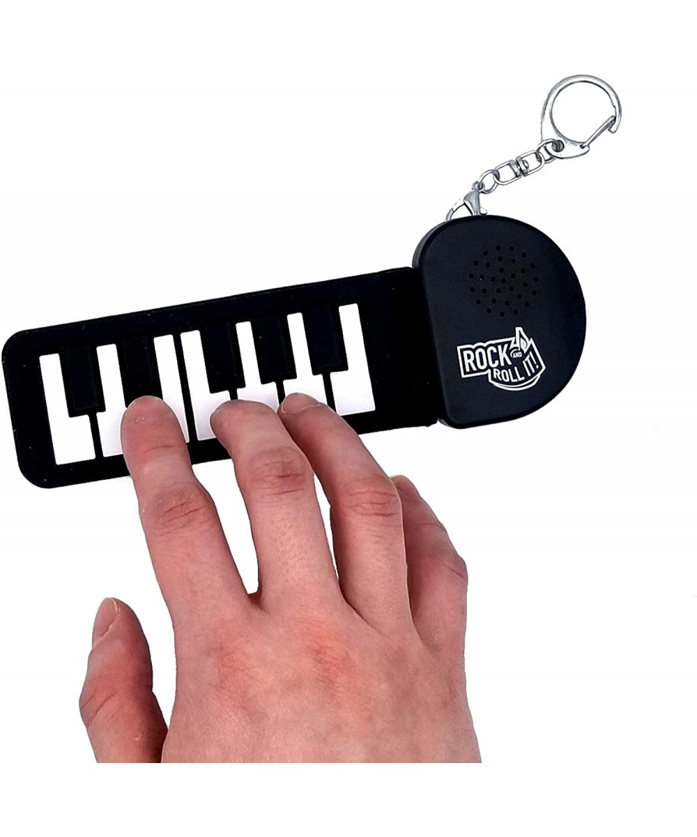 Rock And Roll It - Micro Piano. Real Working & Playable Piano Keychain. Hang on a Backpack & Play Anywhere! Mini Size Black/W...