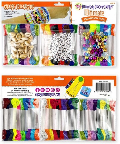 Choose Friendship My Friendship Bracelet Maker Ultimate Expansion Pack 120 Pre-cut Threads and 225 Beads Makes 24-48 Bracelet...