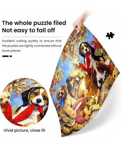 1000 Pieces Jigsaw Puzzle for Adults.Cute Puppy and Rugby Puzzles. Entertainment Wooden Puzzle Toy. Artwork Collectibles Mode...