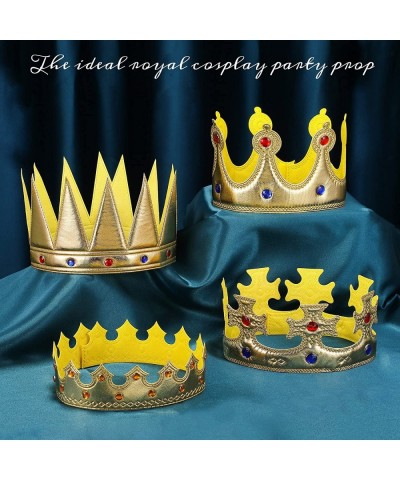 Kids Party Gift King Crown Golden Crown for Boys 4 Pcs Birthday Crown Hat King Crown Adjustable Crown Birthday Party Crowns G...